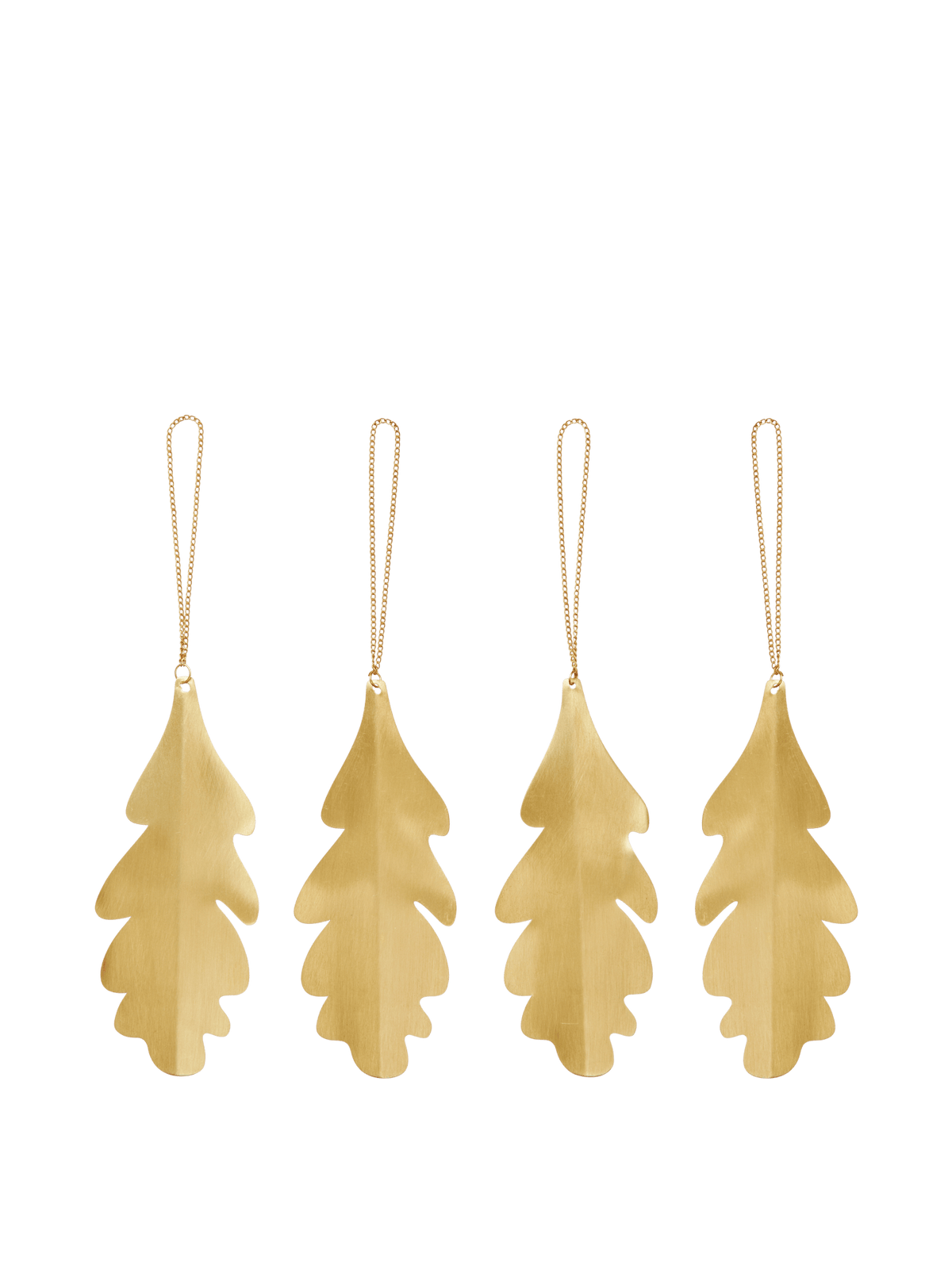 Ferm Living Eichenblatt Weihnachtsornament 4-er Set – Messing