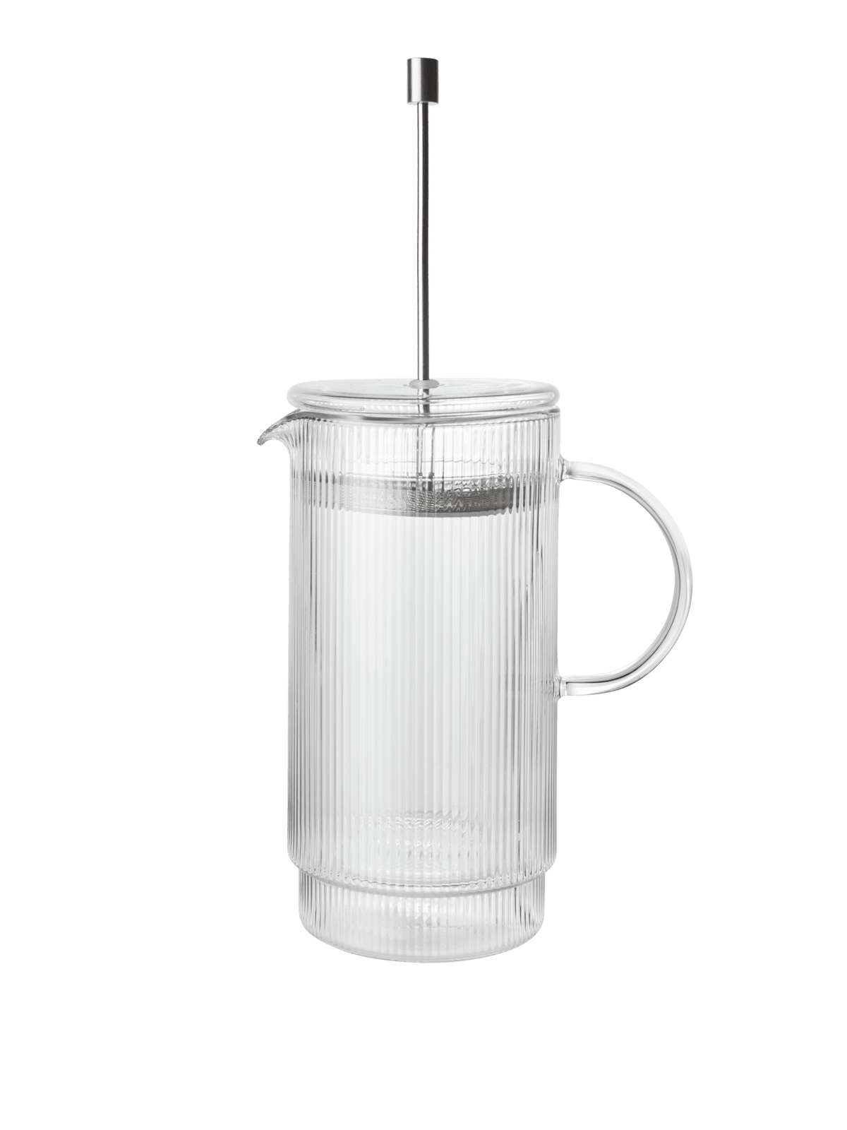 Ferm Living Ripple Thermal French Press – Kaffeebereiter aus Glas, Transparent, 1 Liter