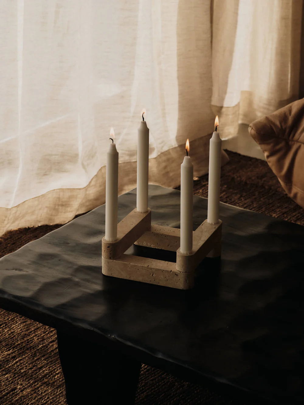 Fermliving - Newel Modular Candle Holder - Set of 6 - Travertin