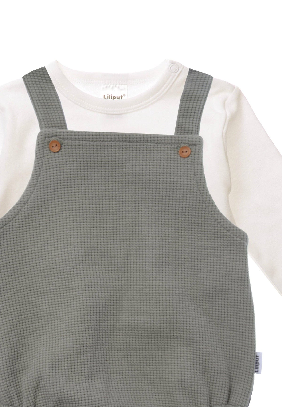 Liliput 2tlg. Set mit Baby Latzhose oliv und Langarmshirt ecru