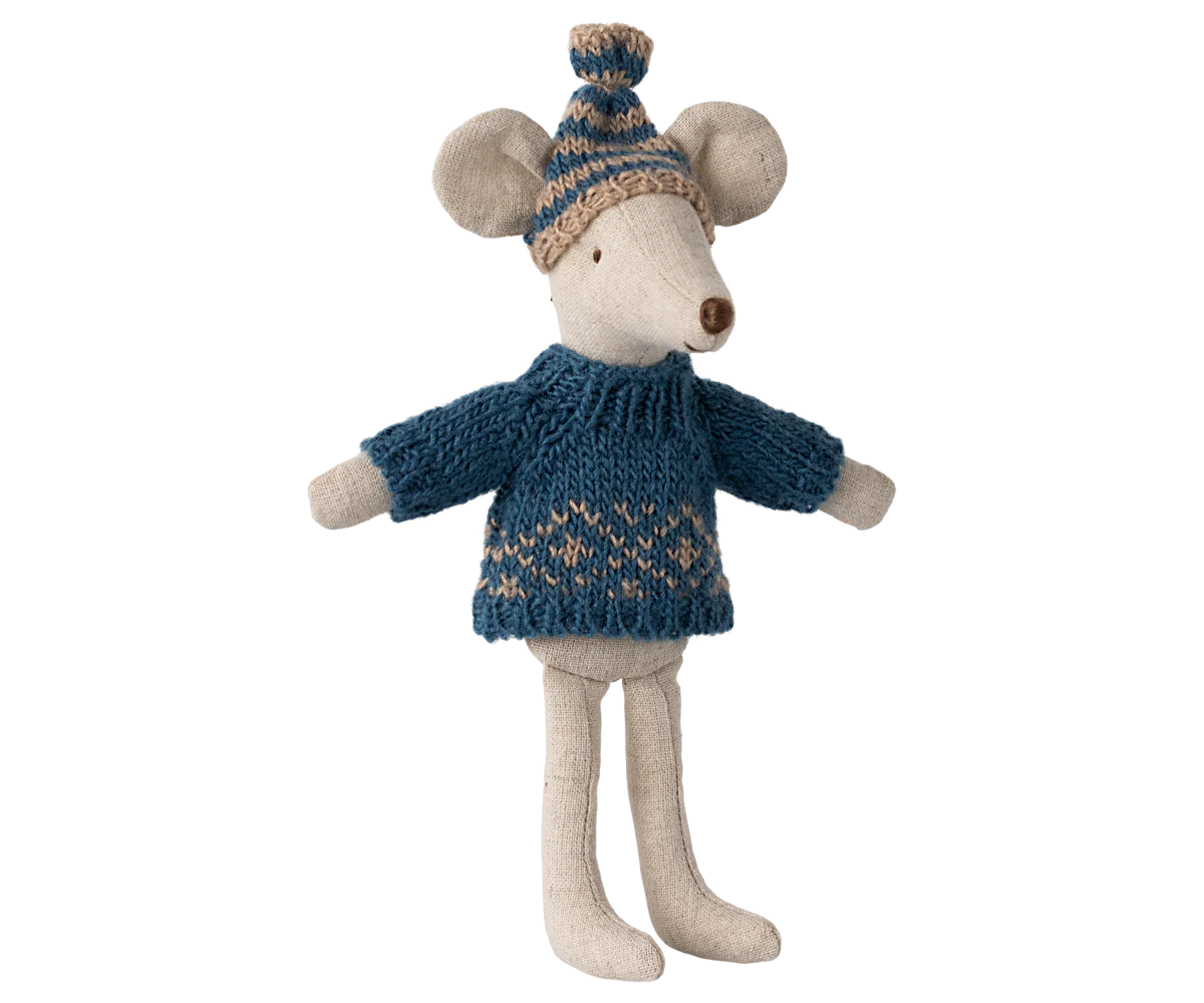 Maileg - Strickpullover und Mütze, Papa Maus