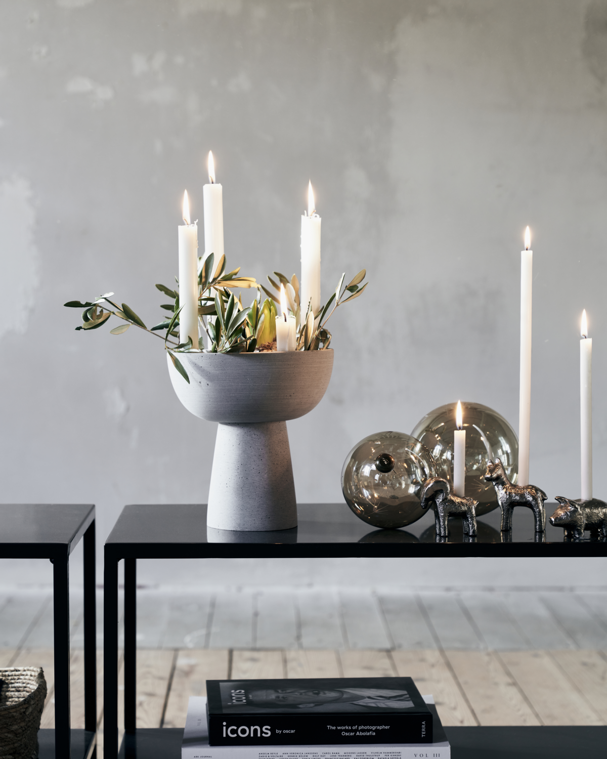 House Doctor - Kerzenständer, HDMarb, Grau