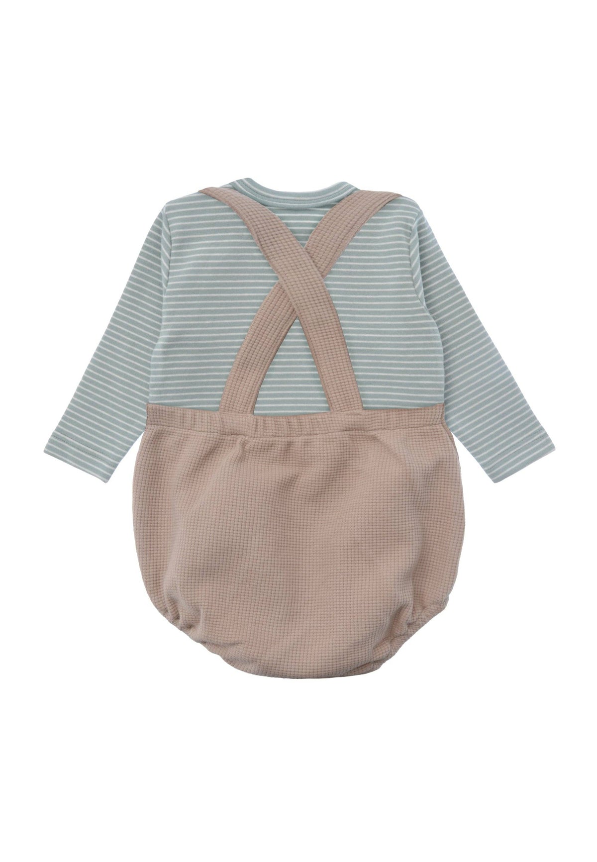 Liliput 2tlg. Set mit Baby Latzhose beige und Langarmshirt schilf geringelt