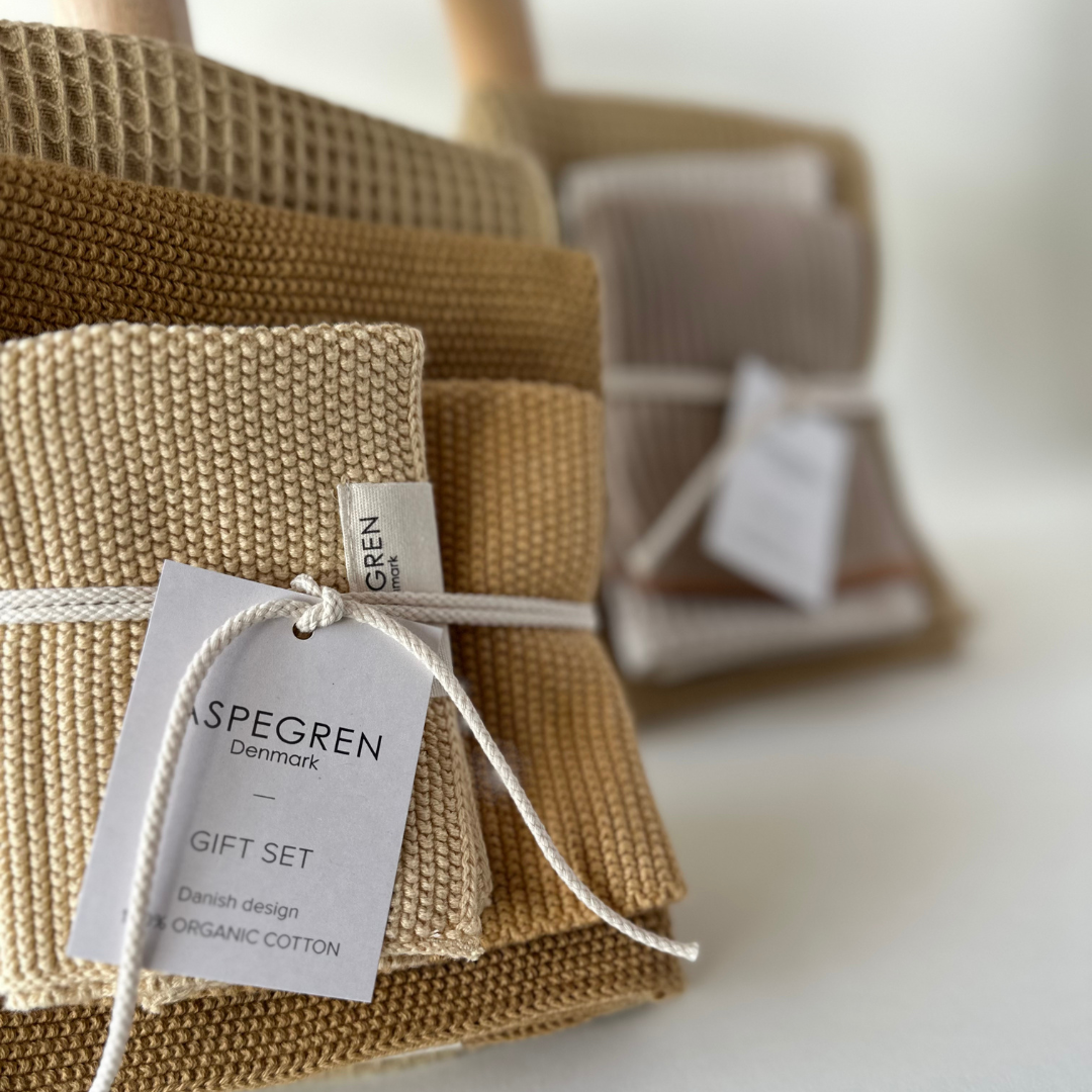 Aspegren Geschenkset Küchentextilien – Golden Straw, Mustard & Khaki