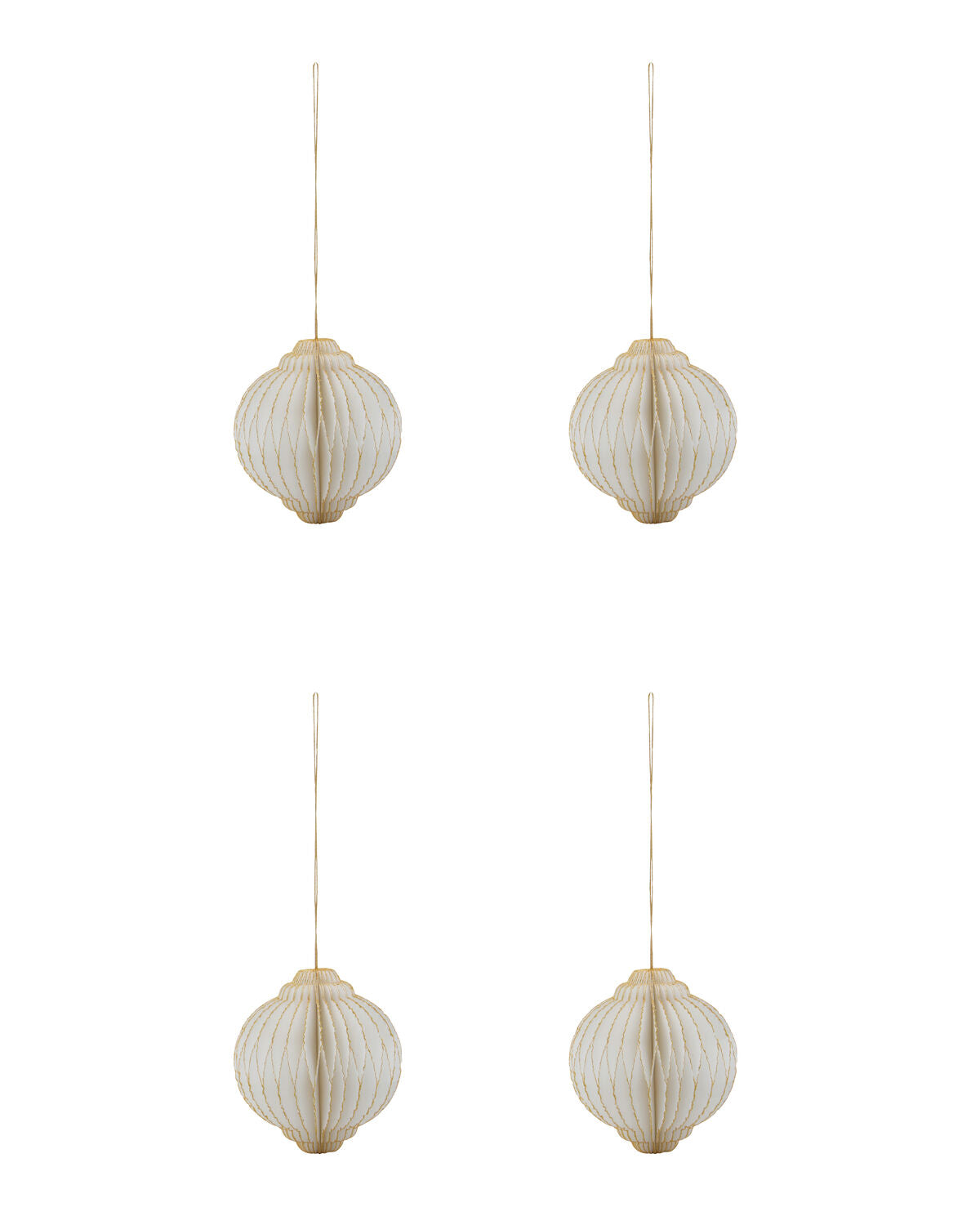 House Doctor HDAlsta Weihnachtsschmuck – Off-White/Gold, 4er-Set