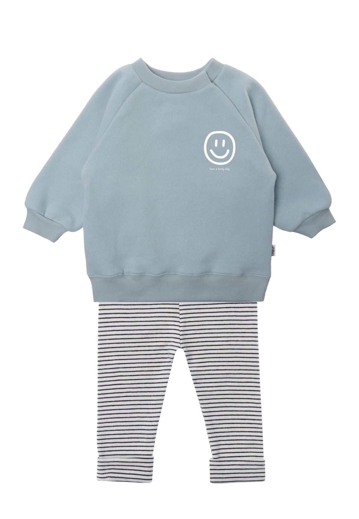 Liliput Baby Outfit Sweatshirt & Leggings – Smiley Hellblau/Schwarz-Weiß 62/68