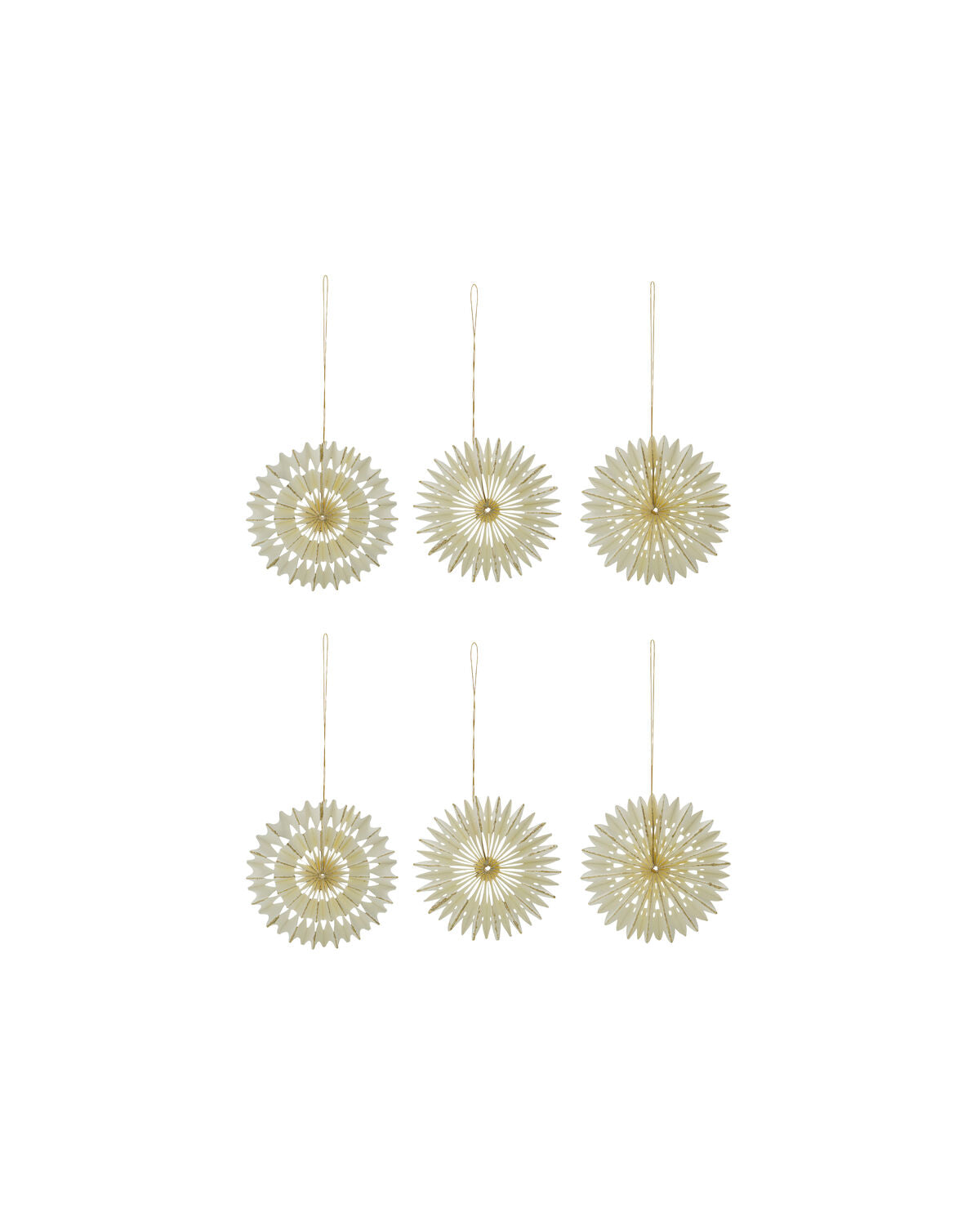 House Doctor HDStelle Weihnachtsschmuck – Off-White/Gold, 6er-Set