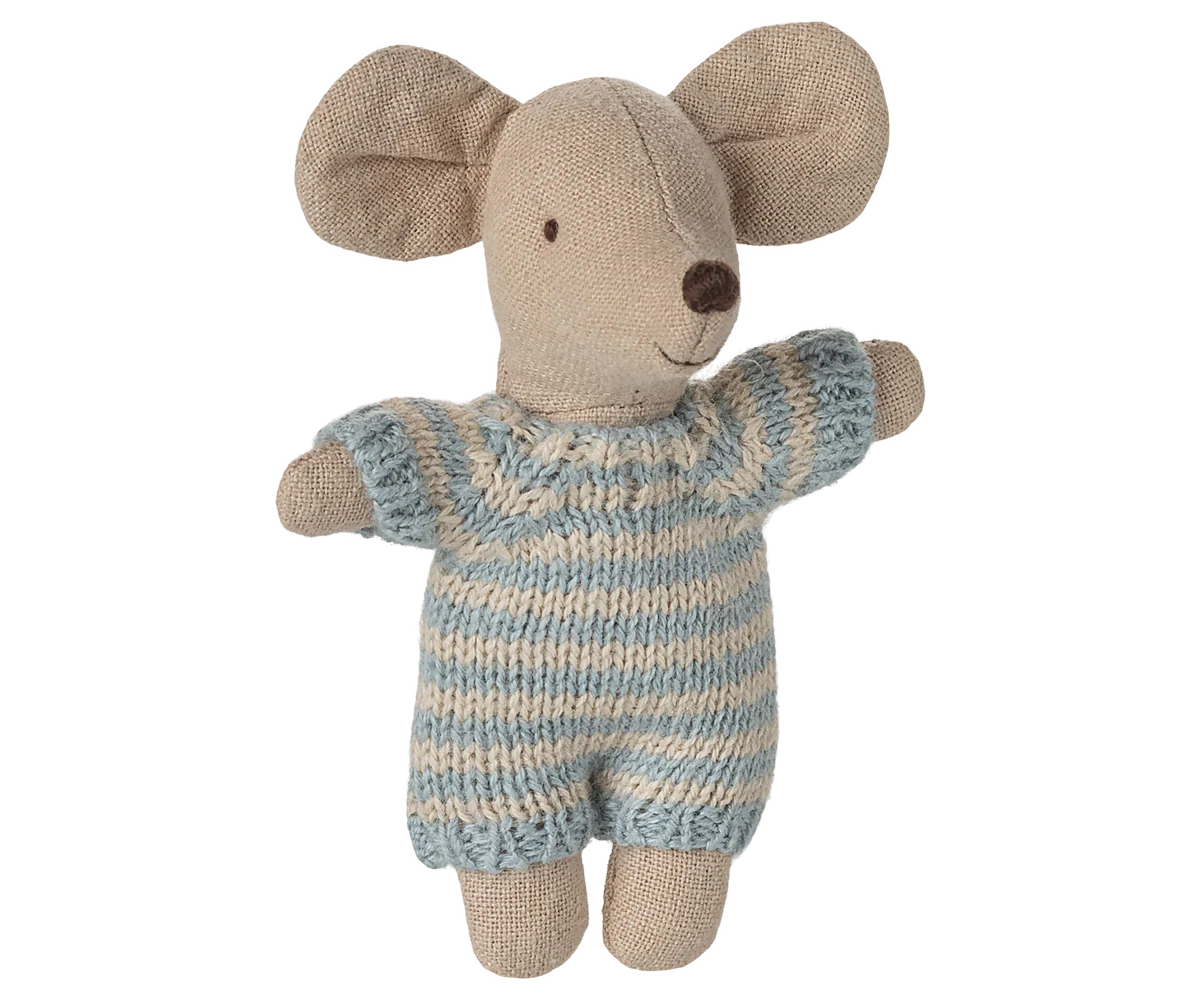 Maileg - Babymaus in Tragetasche - Blau