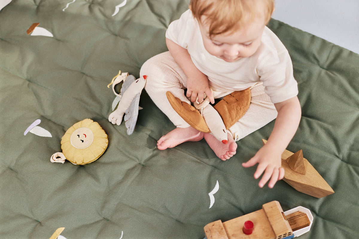 Bestickte Spielmatratze Sailboats