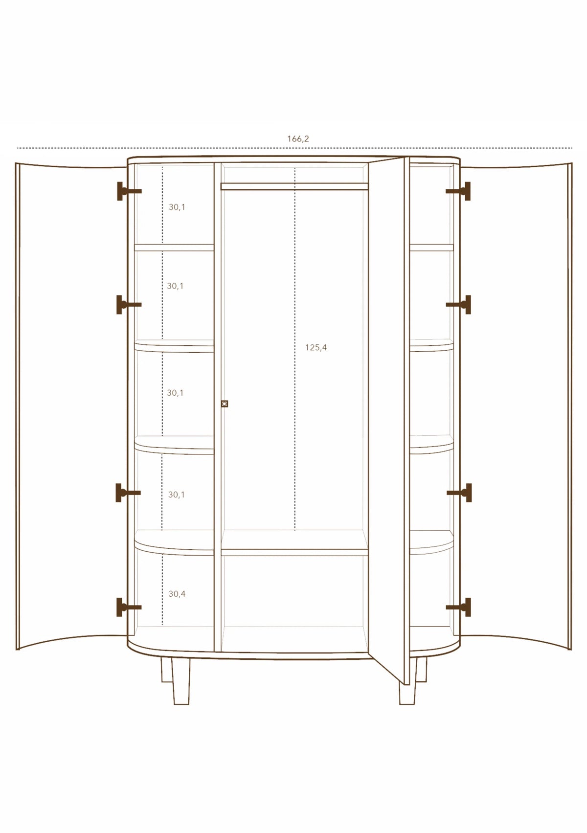 Wardrobe, 3 doors, white, Wood Collection