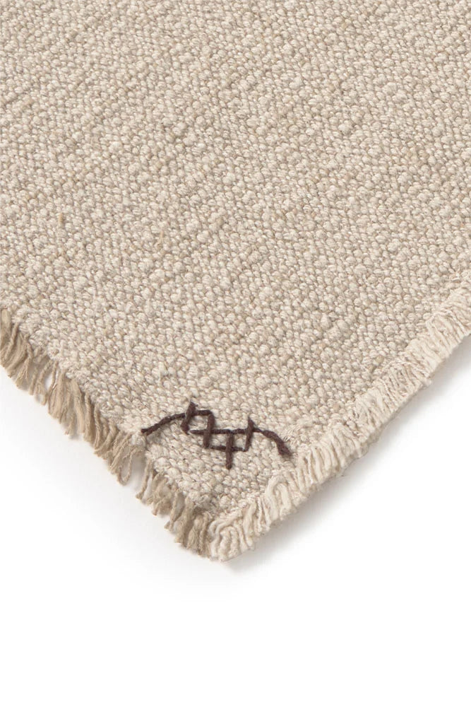 Lorena Canals Handgewebte Baumwolldecke – Natural / Beige, 130 × 180 cm