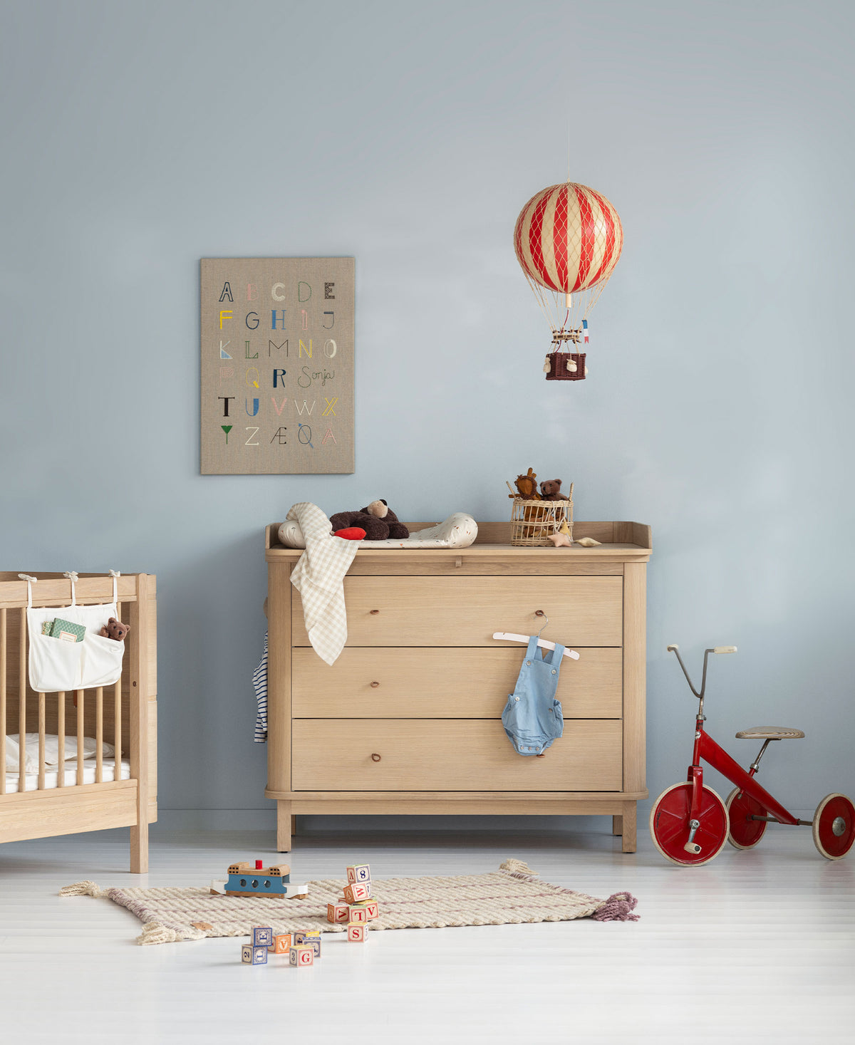 Oliver Furniture Wood Wickelkommode 3 Schubladen, Eiche