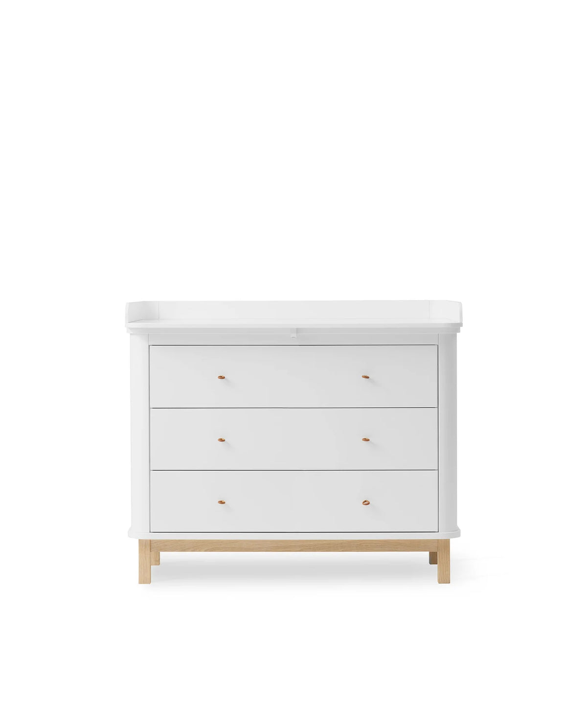 Oliver Furniture Wood Wickelkommode mit 3 Schubladen, Weiss/Eiche