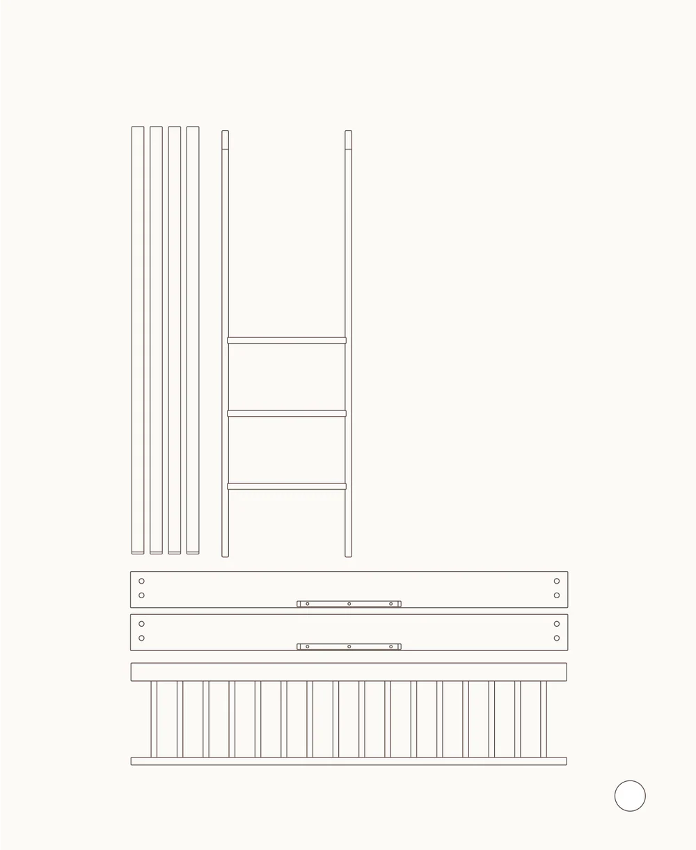 Oliver Furniture Wood Mini+ Umbauset vom Baby- und Juniorbett zum halbhohen Etagenbett, Weiss