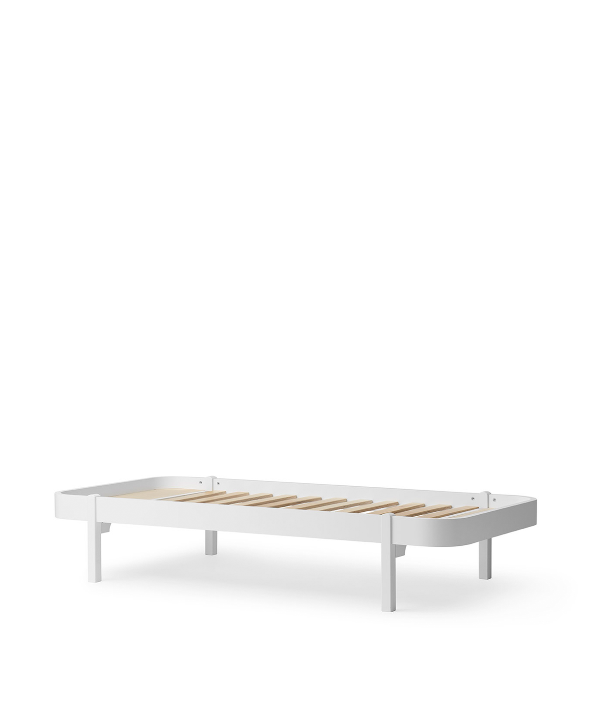 Wood Lounger Bed White 120 cm