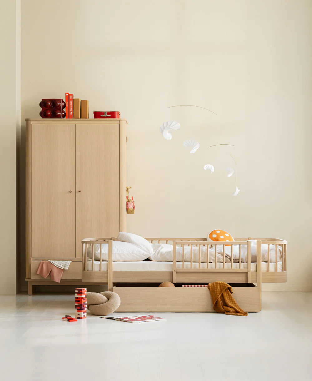 Wood Lounger Bed White 120 cm