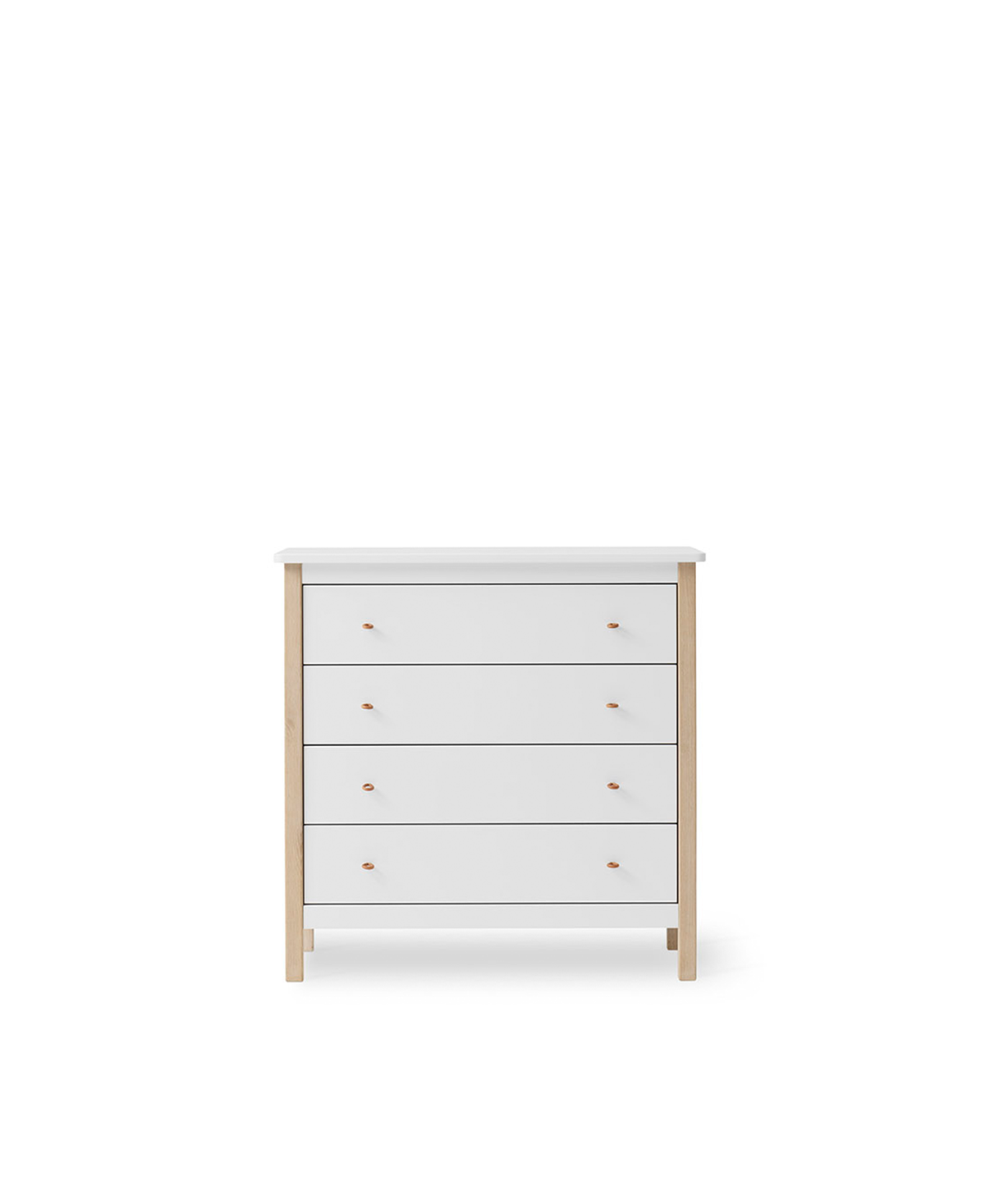 Oliver Furniture Wood Kommode 4 Schubladen, Weiss/Eiche