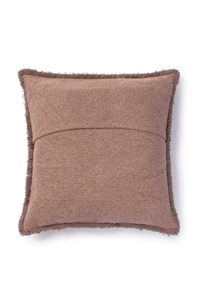 Lorena Canals Kissen aus recyceltem Baumwoll-Canvas – Soil Brown, 45 × 45 cm