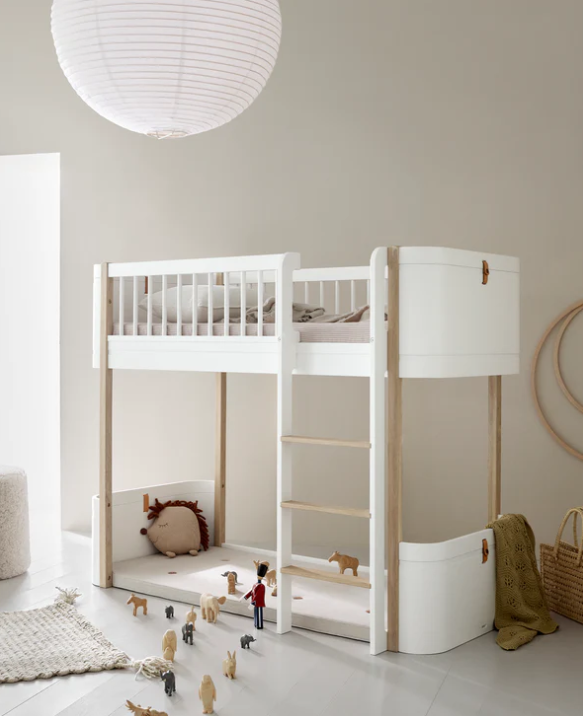 Oliver Furniture Wood Mini+ Umbauset zum Hochbett, Weiss/Eiche
