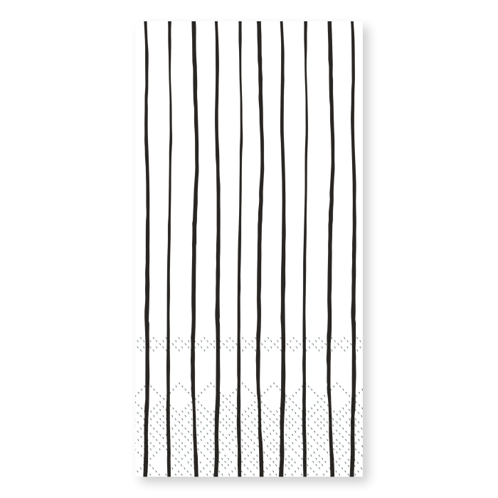 Serviette mit Streifen - weiss