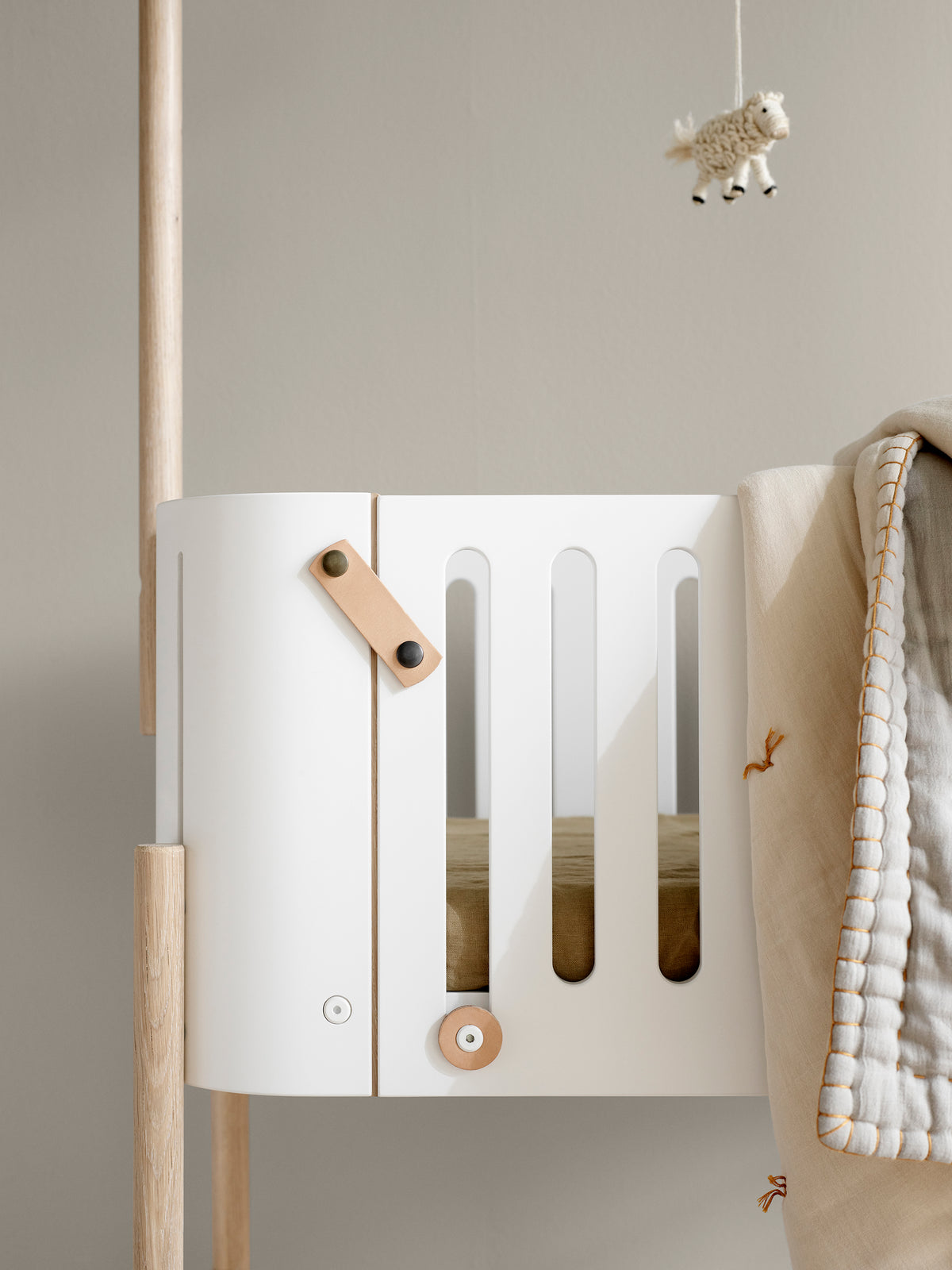 Canopy pole for bed canopy & mobile, oak