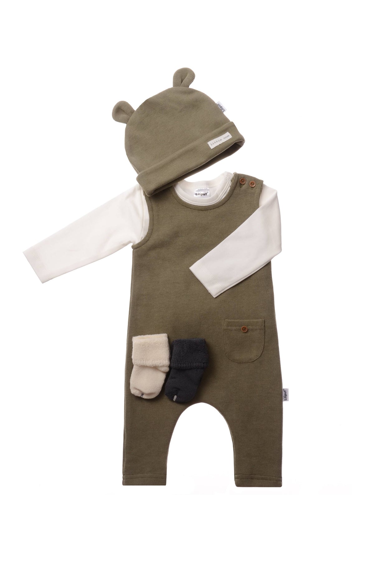 Liliput Rib-Strick-Set in olive, 5-teilig