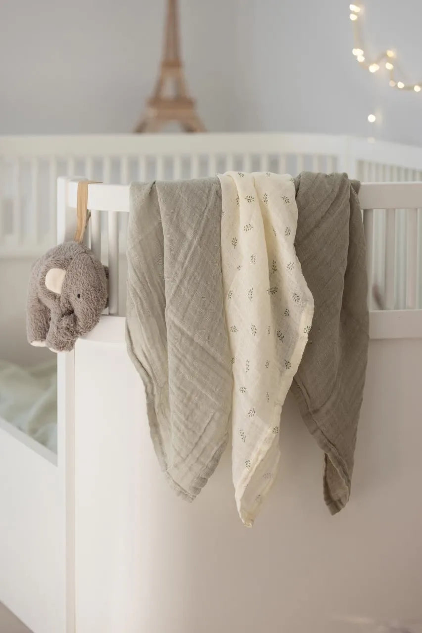 3er-Set Ultra-Soft Musselintücher in Mist Green