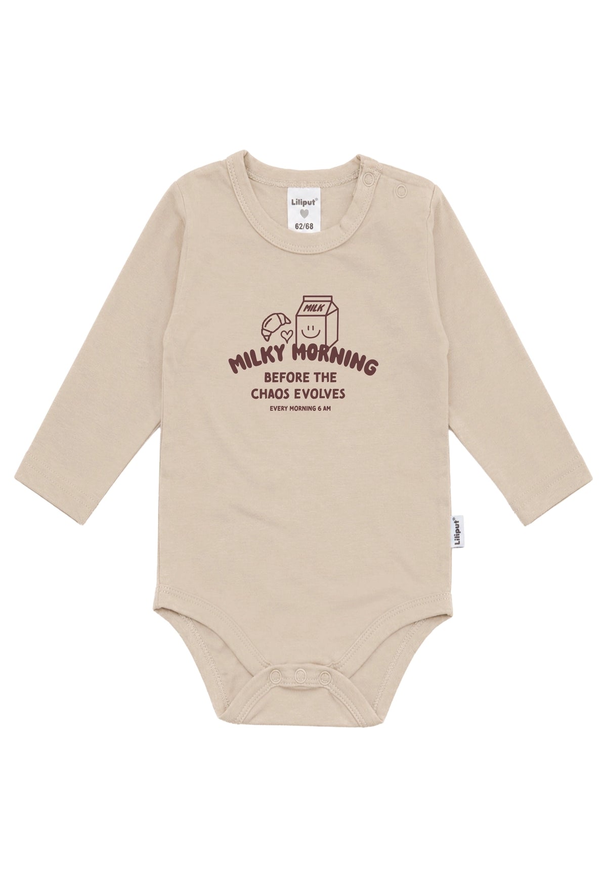 Liliput Langarm-Shirtbody „Milky Morning“ – Beige - 74/80