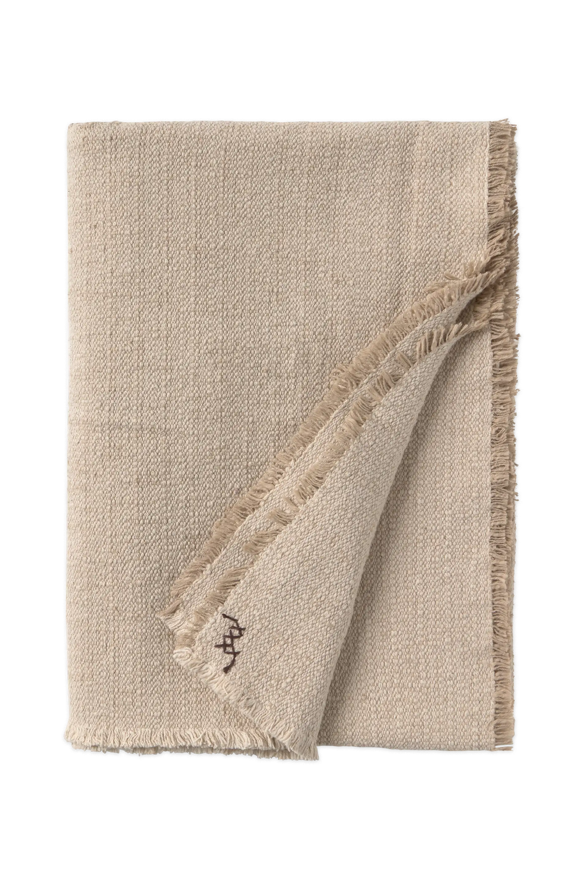 Lorena Canals Handgewebte Baumwolldecke – Natural / Beige, 130 × 180 cm