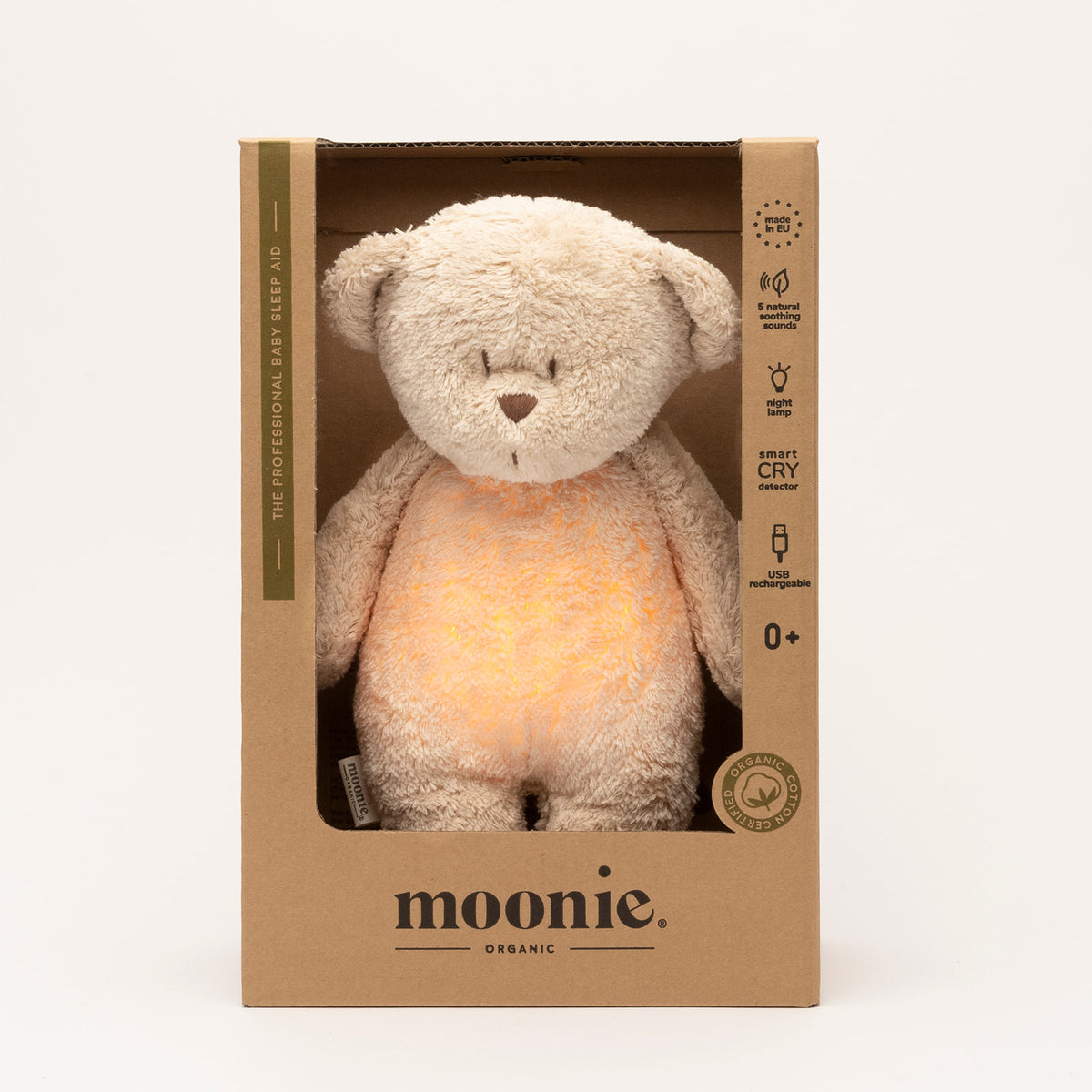 MOONIE 2.0 Organic – Einschlafbär Sand