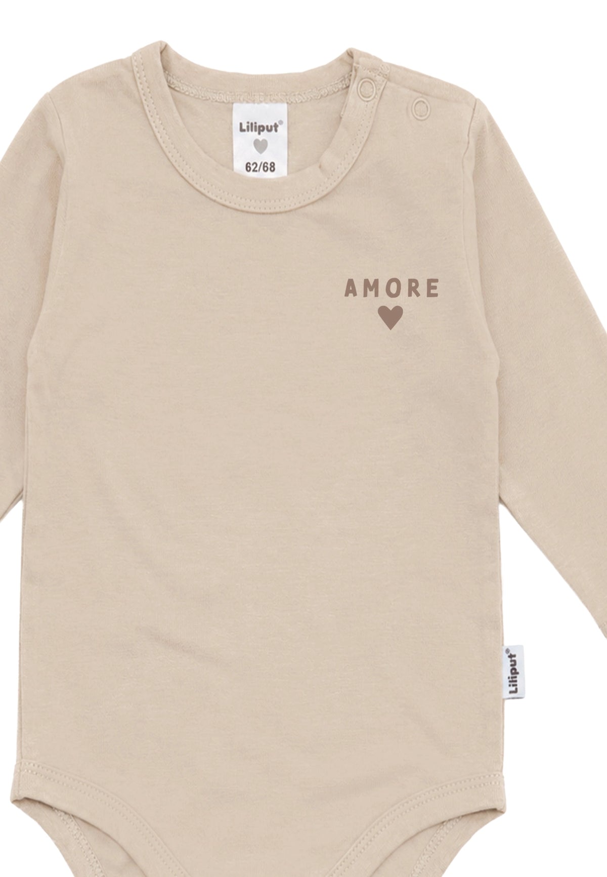 Liliput Langarm-Shirtbody „Amore“ – Beige - 62/68