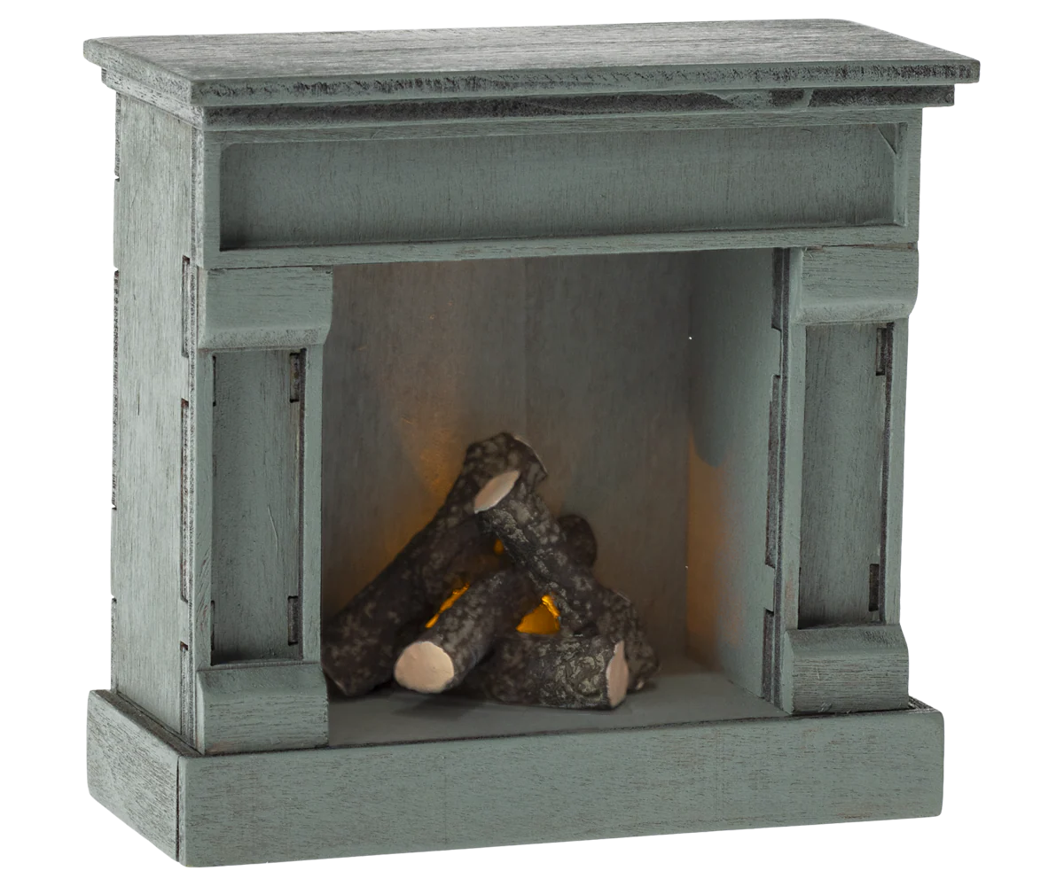 Maileg - Kamin, Maus - Blau