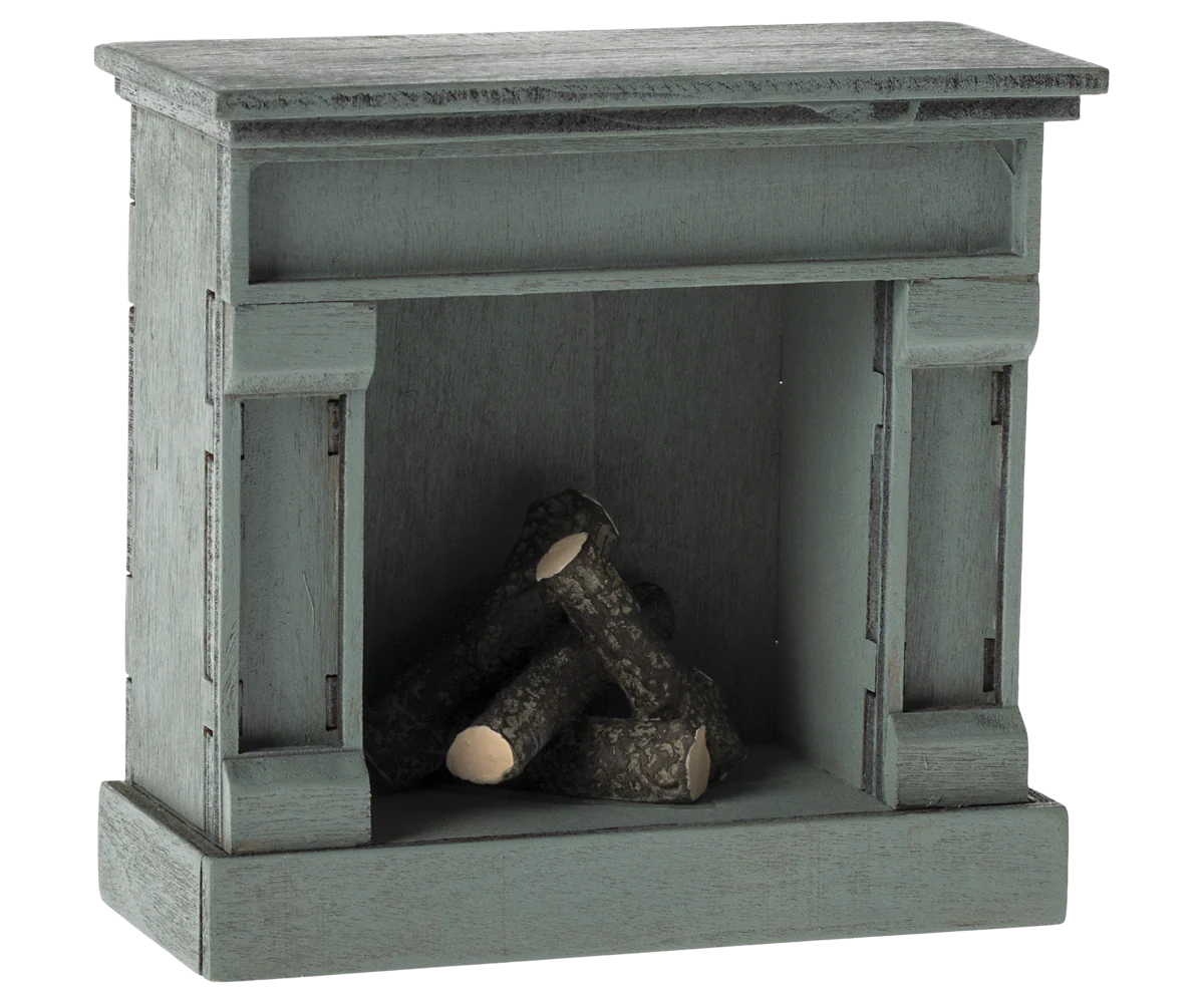 Maileg - Kamin, Maus - Blau