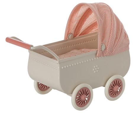 Maileg - Kinderwagen, Maus - Koralle