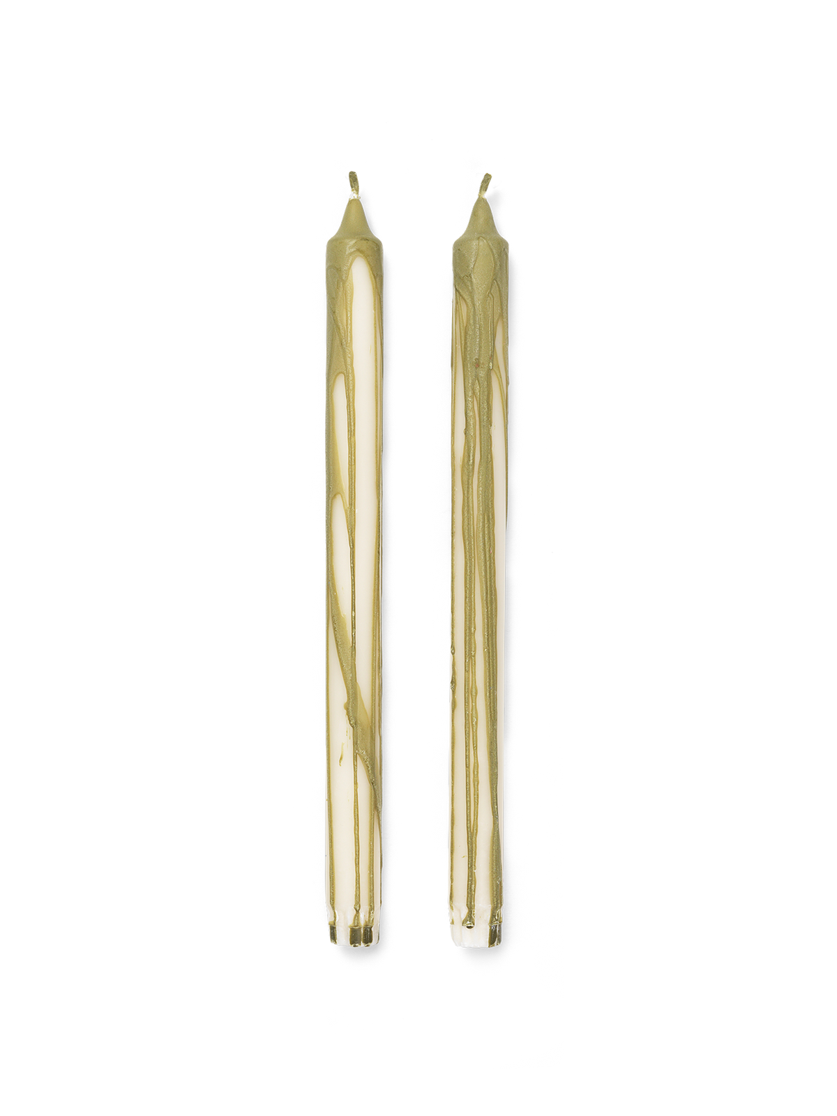 Ferm Living - Dryp Candles - Set of 2 - Olive Green