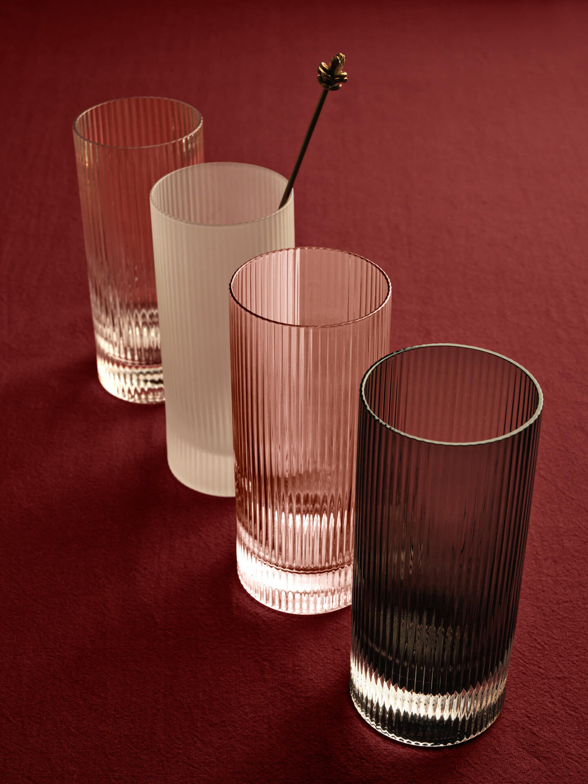Ferm Living Ripple Highball-Gläser – Transparent, 2er-Set