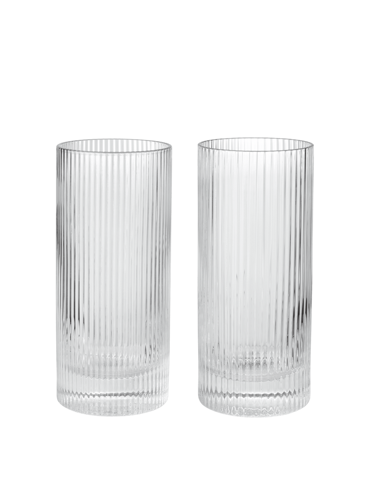 Ferm Living Ripple Highball-Gläser – Transparent, 2er-Set