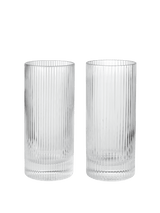 Ferm Living Ripple Highball-Gläser – Transparent, 2er-Set