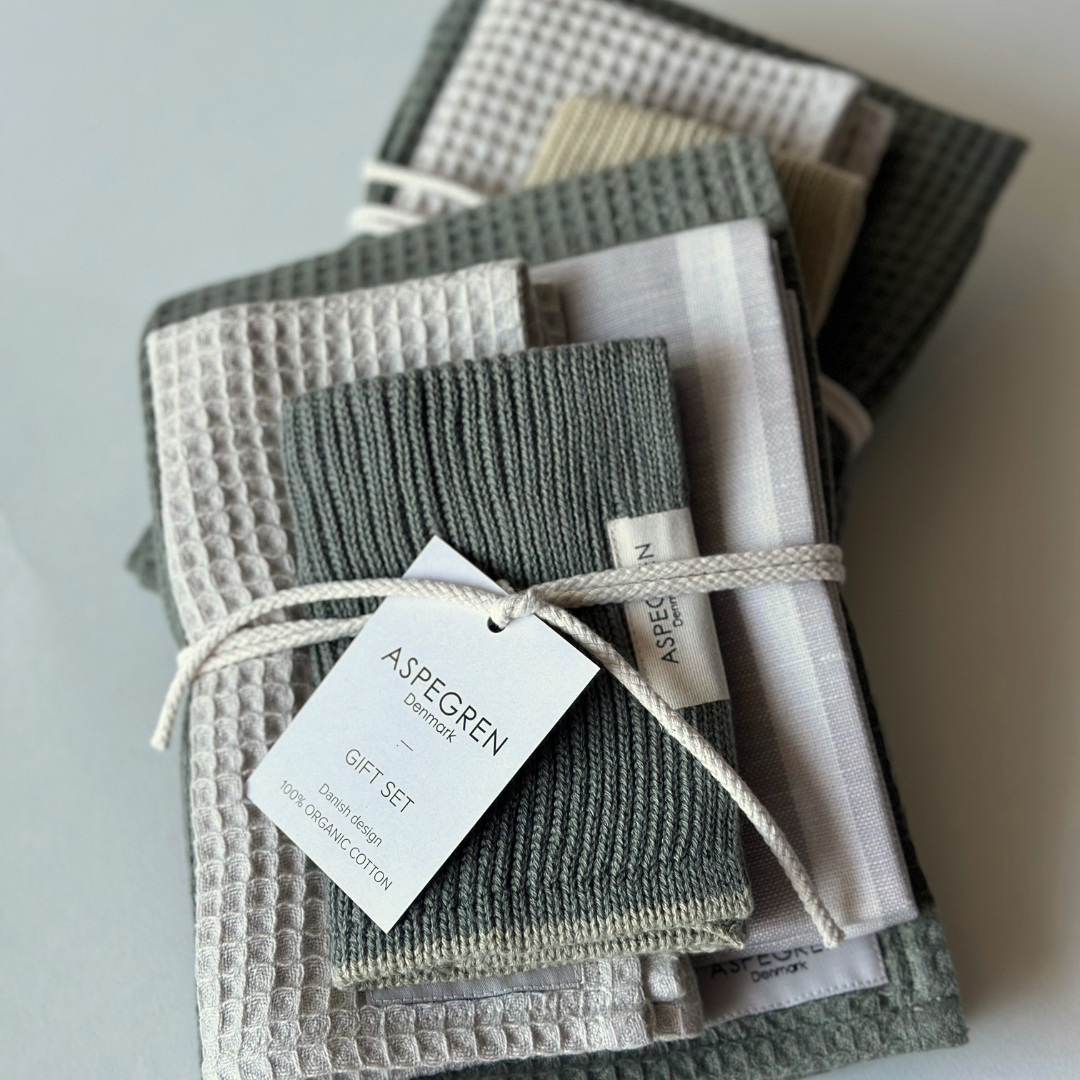 Aspegren Geschenkset Küchentextilien – Pampas, Light Beige & Olive