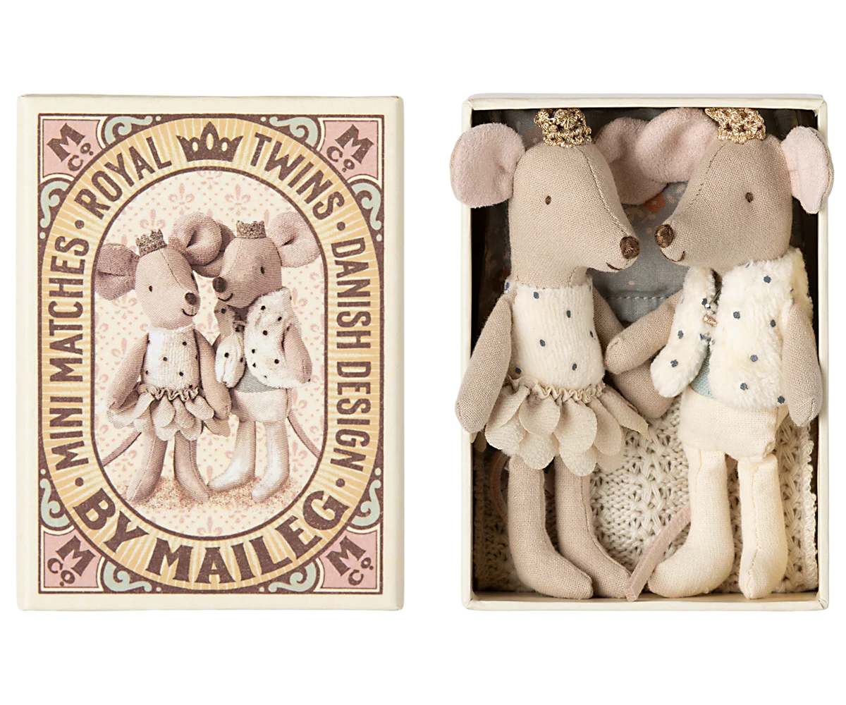 Maileg - Königliche Zwillingsmäuse, kleine Schwes. & Brud.