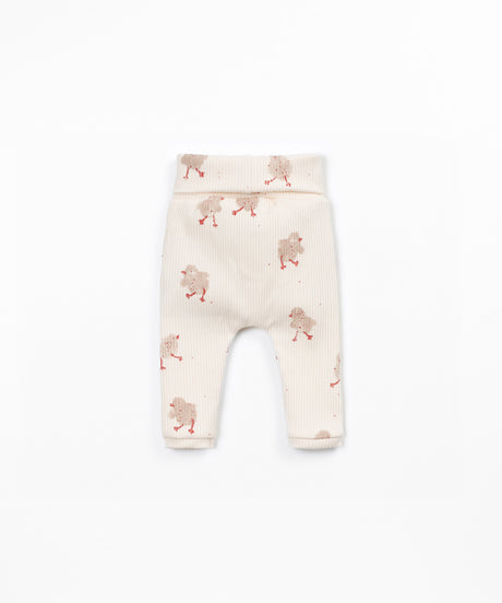 Play Up Rippstrick-Leggings mit Küken-Print – Beige