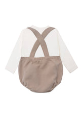 Liliput 2tlg. Set mit Baby Latzhose beige und Langarmshirt ecru
