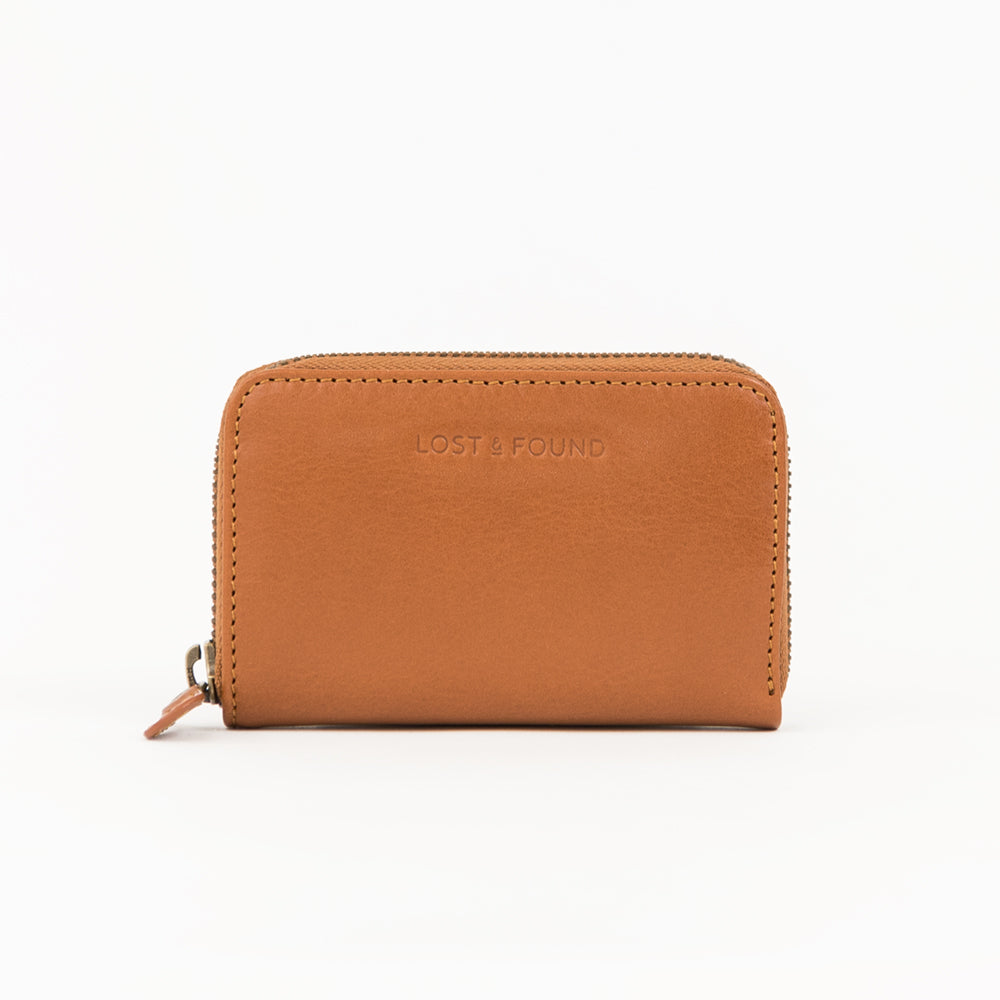 Lost & Found Mini Reissverschluss Portemonnaie Caramel