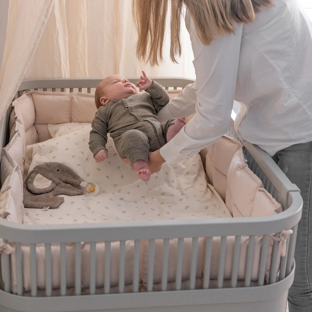 Sebra Bett - Baby- & Junior, Stone Grey