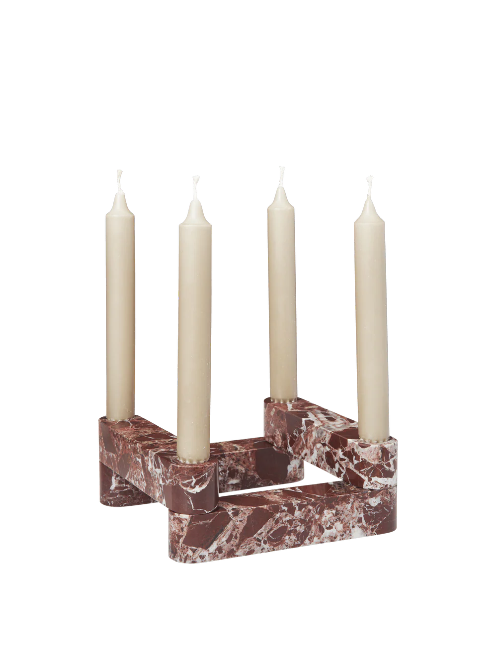 Fermliving - Newel Modular Candle Holder - Set of 4 - Rosso