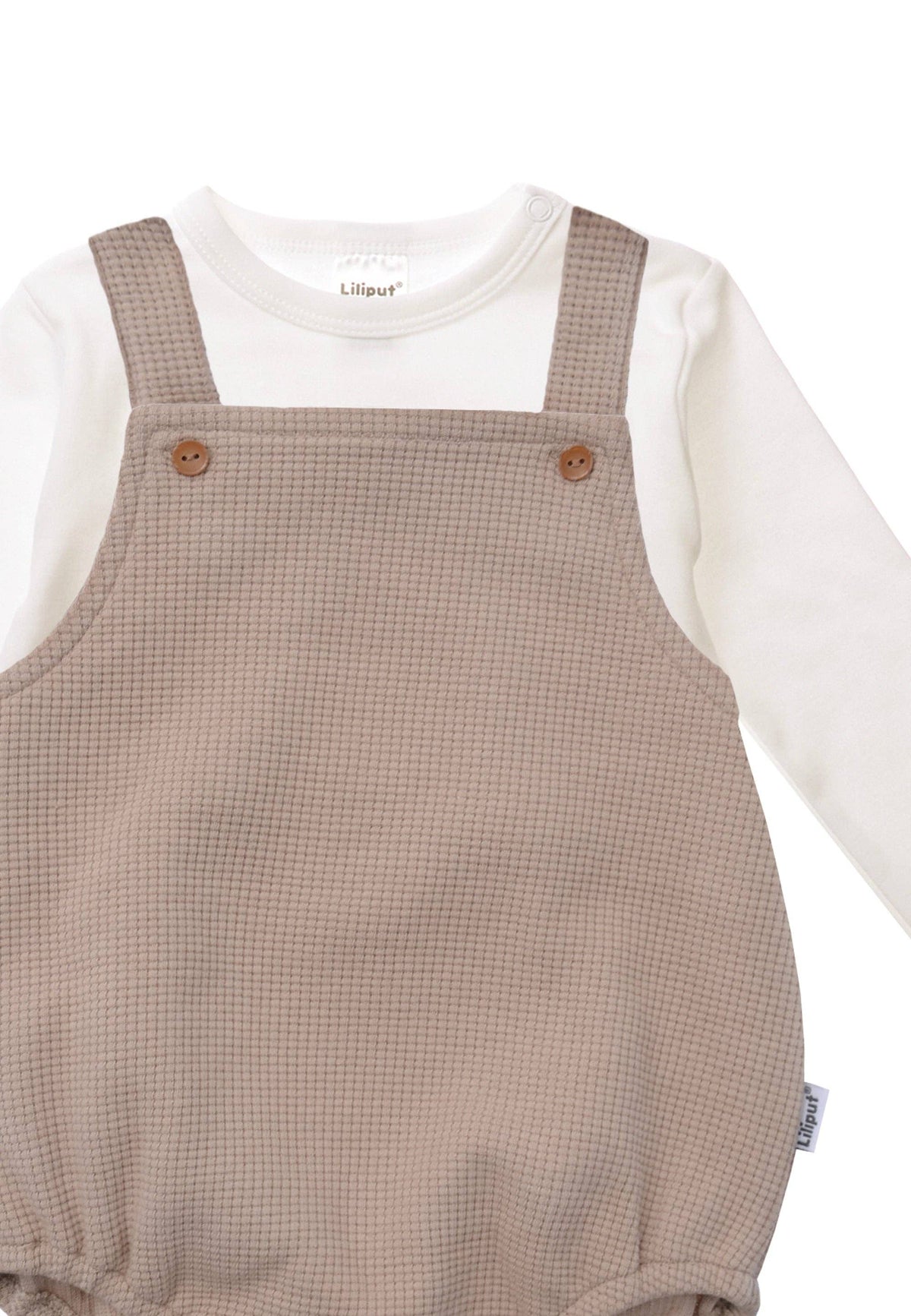 Liliput 2tlg. Set mit Baby Latzhose beige und Langarmshirt ecru