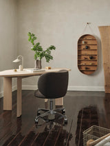 Ferm Living - Rico Esszimmer Drehstuhl Soft Bouclé Dark Brown