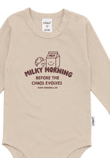 Liliput Langarm-Shirtbody „Milky Morning“ – Beige - 74/80