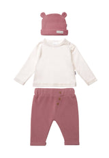 Liliput 3-teiliges Rib-Strick-Set in rosenholz