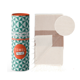 PALERMO Beach Hamamtuch mit Geschenkkarton/ Beige-Braun